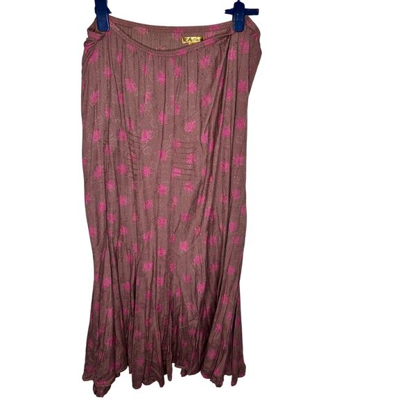 April Cornell Vintage long skirt XL purple pattern Cottagecore - Picture 1 of 6